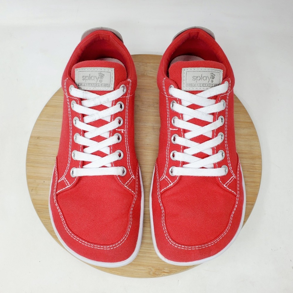 Splay Shoes Womens 6‎ Freestyle Red White Lace Up Minimalist Barefoot Sneaker